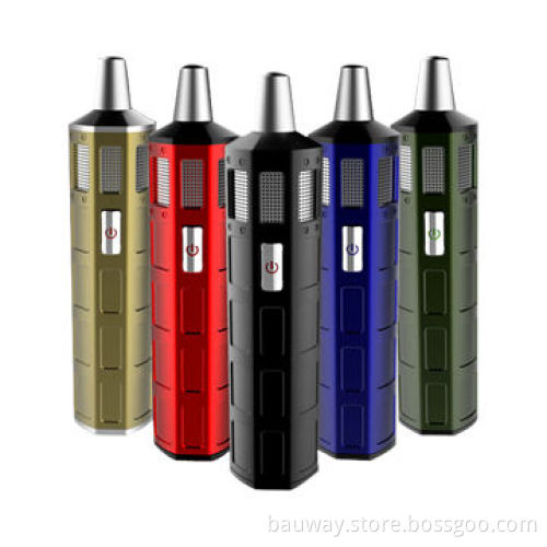 Stainless steel dry herb vaporizer with 6 temperature settings no inside air all fresh air cycle